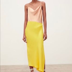 Slip dress with float neckline & spaghetti straps